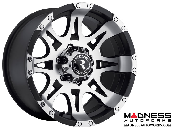 Jeep Wrangler Custom Wheels by Raceline - 982 - 18"x9" - Raptor Black w/ Machined Face